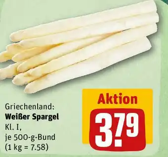 REWE Griechenland: Weißer Spargel 500 g Bund Angebot