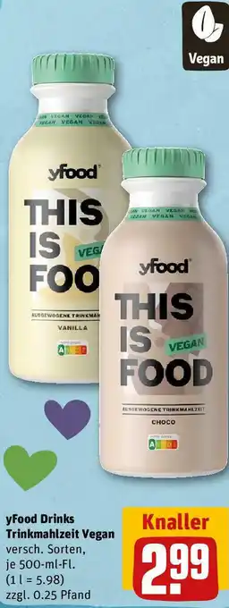 REWE yFood Drinks Trinkmahlzeit Vegan 500 ml Fl Angebot