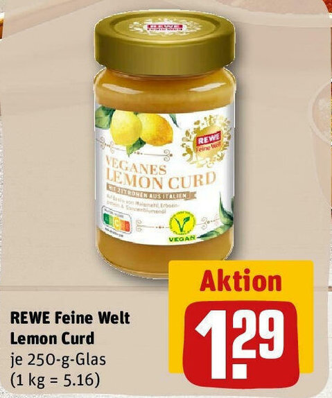 REWE Rewe Feine Welt Lemon Curd 250 g glas Angebot