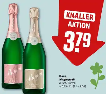 REWE Mumm Jahrgangssekt 0,75 l fl Angebot