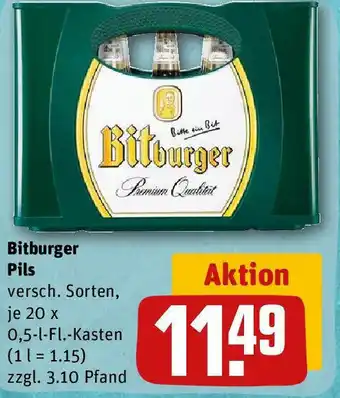 REWE Bitburger Pils 20x0,5 l Fl Angebot