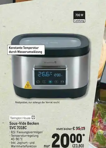 METRO Tarrington house sousvide becken Angebot