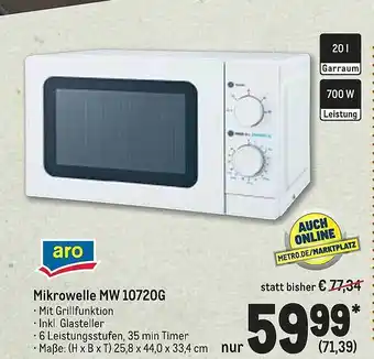 METRO Aro mikrowelle Angebot