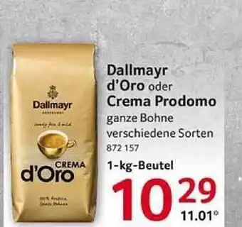 Selgros Dallmayr d'oro oder crema prodomo Angebot