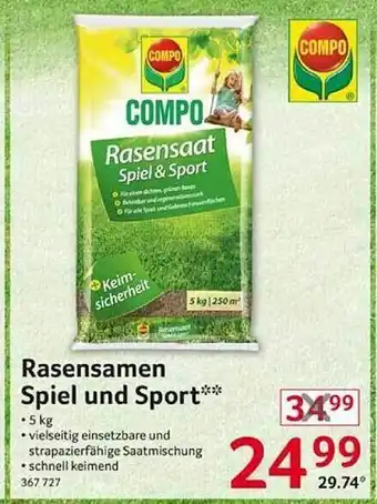 Selgros Rasensamen spiel und sport Angebot