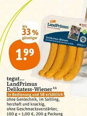 tegut Landprimus Delikatess-wiener Angebot