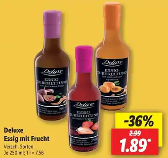 Lidl Deluxe Essig mit Frucht 250 ml Angebot