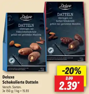 Lidl Deluxe Schokolierte Datteln 150 g Angebot