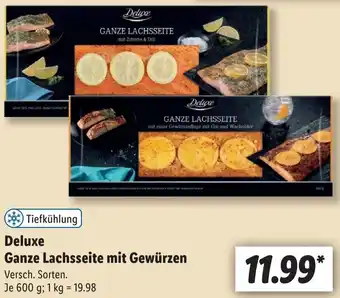 Lidl Deluxe Ganze Lachsseite mit Gewürzen 600 g Angebot