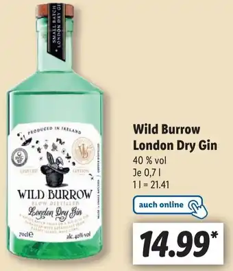 Lidl Wild Burrow London Dry Gin 0,7 L Angebot