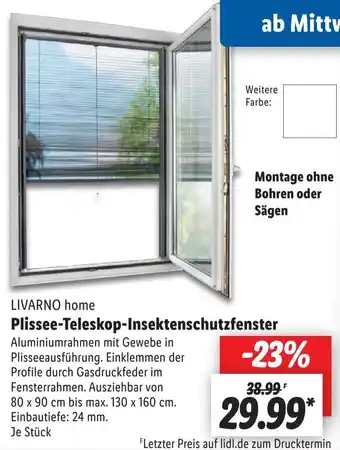 Lidl Livarno Home Plissee Teleskop Insektenschutzfenster Angebot