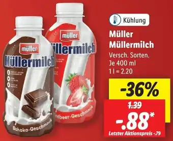 Lidl Müller Müllermilch 400 ml Angebot