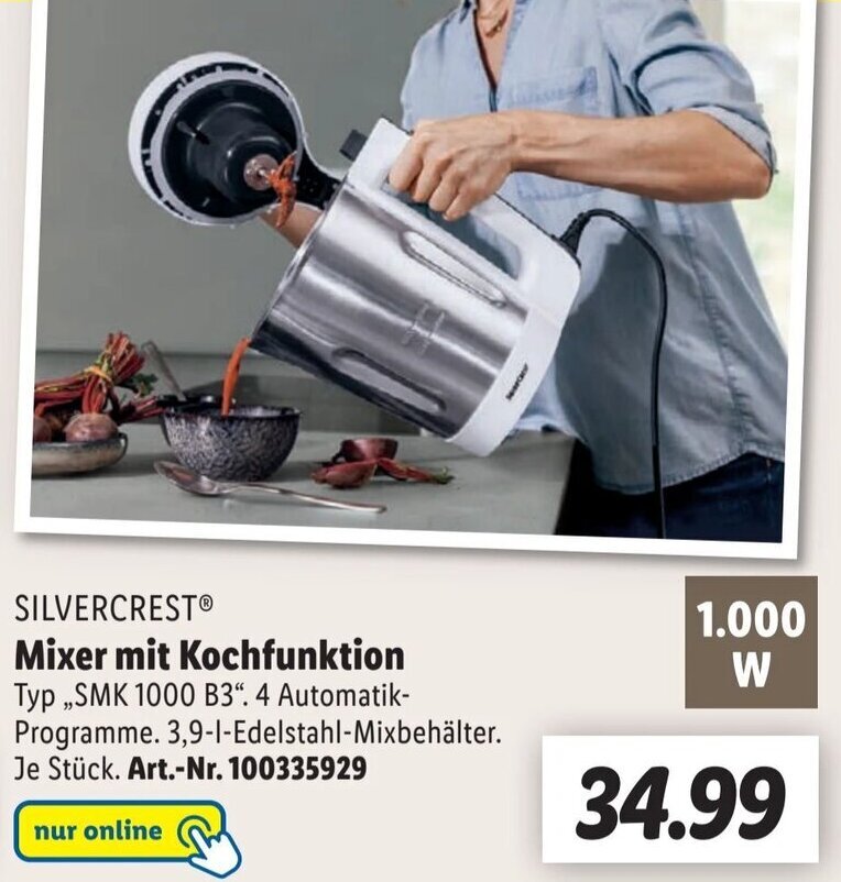 Silvercrest Mixer mit Kochfunktion SMK 1000 B3 Angebot bei Lidl