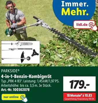 Lidl Parkside 4in1 Benzin Kombigerät PBK 4 B3 Angebot