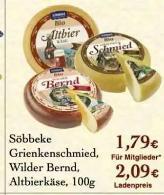 LPG Biomarkt Söbbeke Grienkenschmied, Wilder Bernd, Altbierkäse Angebot