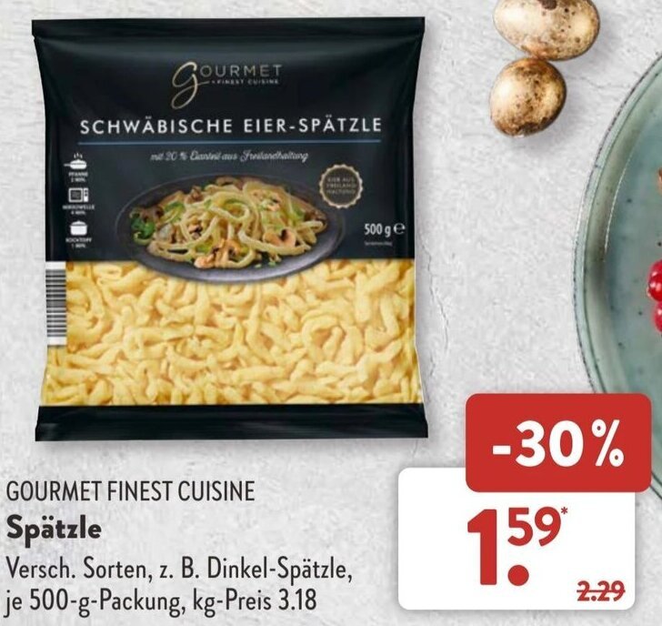 Gourmet Finest Cuisine Spätzle 500 g Packung Angebot bei Aldi Süd