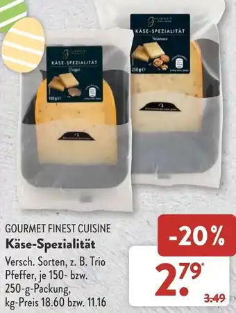 Aldi Süd Gourmet Finest Cuisine Käse-Spezialität 150-250 g Packung Angebot