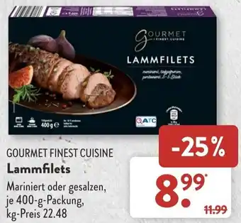 Aldi Süd Gourmet Finest Cuisine Lammfilets 400 g Packung Angebot