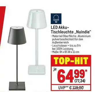 METRO Sigor Led Akku-tischleuchte „nuindie” Angebot