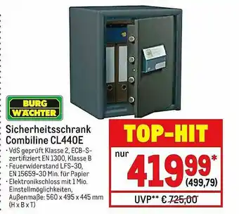 METRO Burg Wächter Sicherheitsschrank Combiline Cl440e Angebot