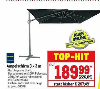 METRO Metro Professional Ampelschirm 3 X 3 M Angebot