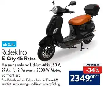 Aldi Süd Rolektro E-City 45 Retro Angebot