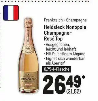 METRO Heidsieck Monopole Champagner Rosé Top Angebot