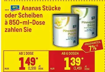 METRO Aro Ananas Stücke Oder Scheiben Angebot