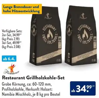 Aldi Süd Flammenco Restaurant Grillholzkohle Set Angebot