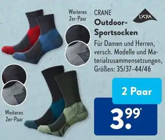 Aldi Süd Crane Outdoor Sportsocken 2 Paar Angebot