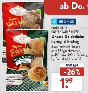 Aldi Süd Conditorei Coppenrath & Wiese Unsere Goldstücke kernig & kräftig 450-490 g Packung Angebot