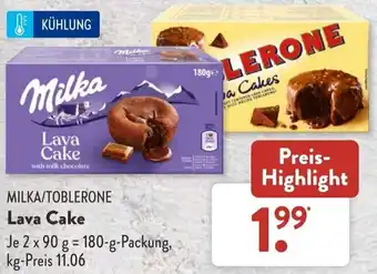 Aldi Süd Milka/Toblerone Lava Cake 180 g Packung Angebot