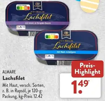 Aldi Süd Almare Lachsfilet 120 g Packung Angebot