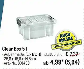 METRO Clear Box 5 L Angebot