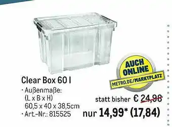 METRO Clear Box 60 L Angebot