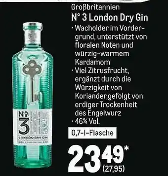 METRO Großbritannien N°3 London Dry Gin Angebot