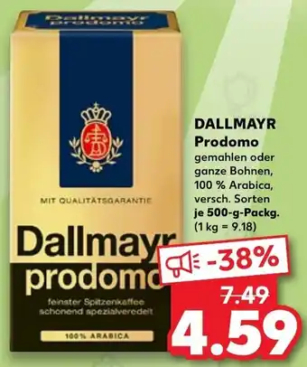 Kaufland Dallmayr Prodomo 500 g Packg. Angebot