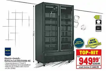 METRO Glastür-umluft Kühlschrank GSC2100B-NC Angebot