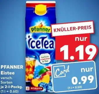 Kaufland Pfanner Eistee 2 L Packg. Angebot