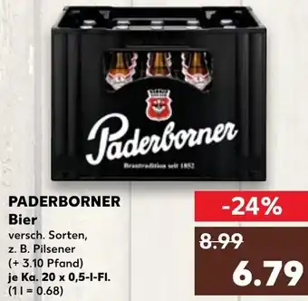 Kaufland Paderborner Bier Ka. 20x0,5 L-Fl. Angebot