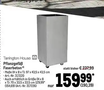 METRO Tarrington house pflanzgefäß faserbeton Angebot