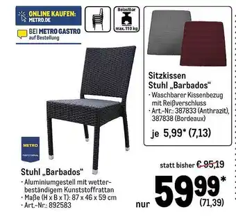 METRO Metro professional stuhl „barbados“ Angebot