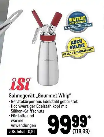 METRO Isi sahnegerät „gourmet whip“ Angebot