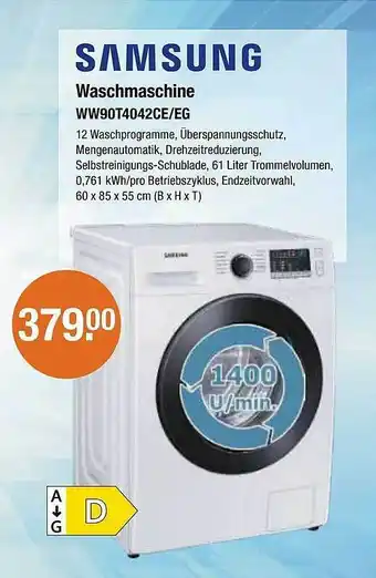 V Markt Samsung waschmaschine ww90t4042ce-eg Angebot