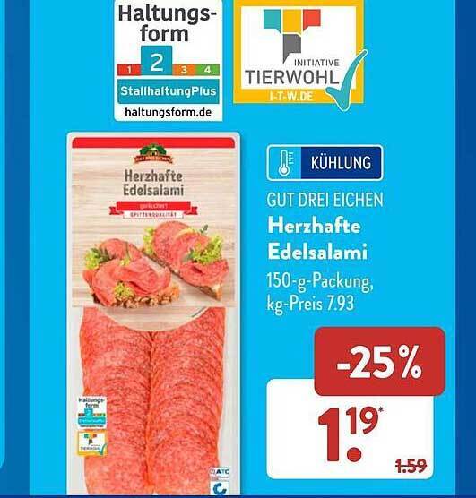 Herzhafte edelsalami Angebot bei Aldi Süd