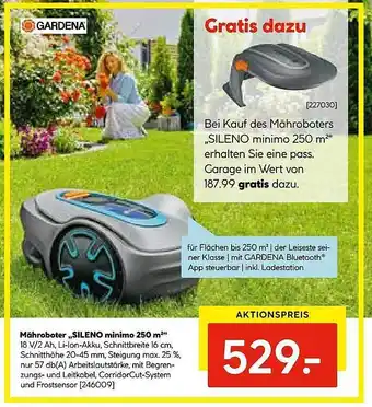 Hellweg Gardena mähroboter „sileno minimo 250 m²“ Angebot