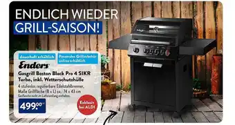 Aldi Süd Enders gasgrill boston black pro sikr turbo, inkl. wetterschutzhülle Angebot