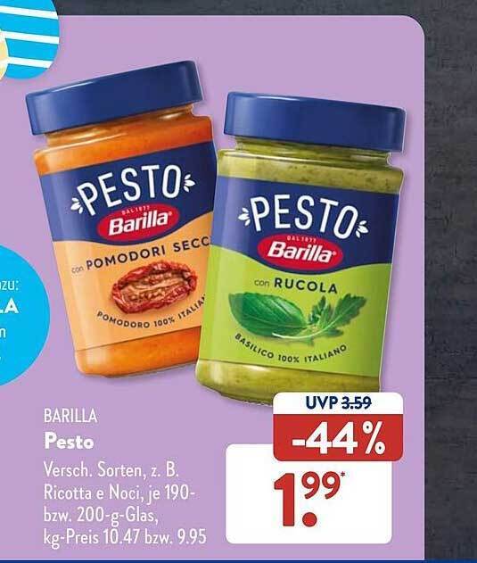Barilla pesto Angebot bei Aldi Süd