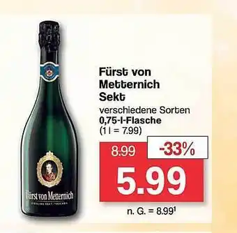 Famila Nord West Fürst vom metternich sekt Angebot