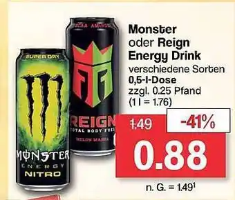Famila Nord West Monster oder reign energy drink Angebot